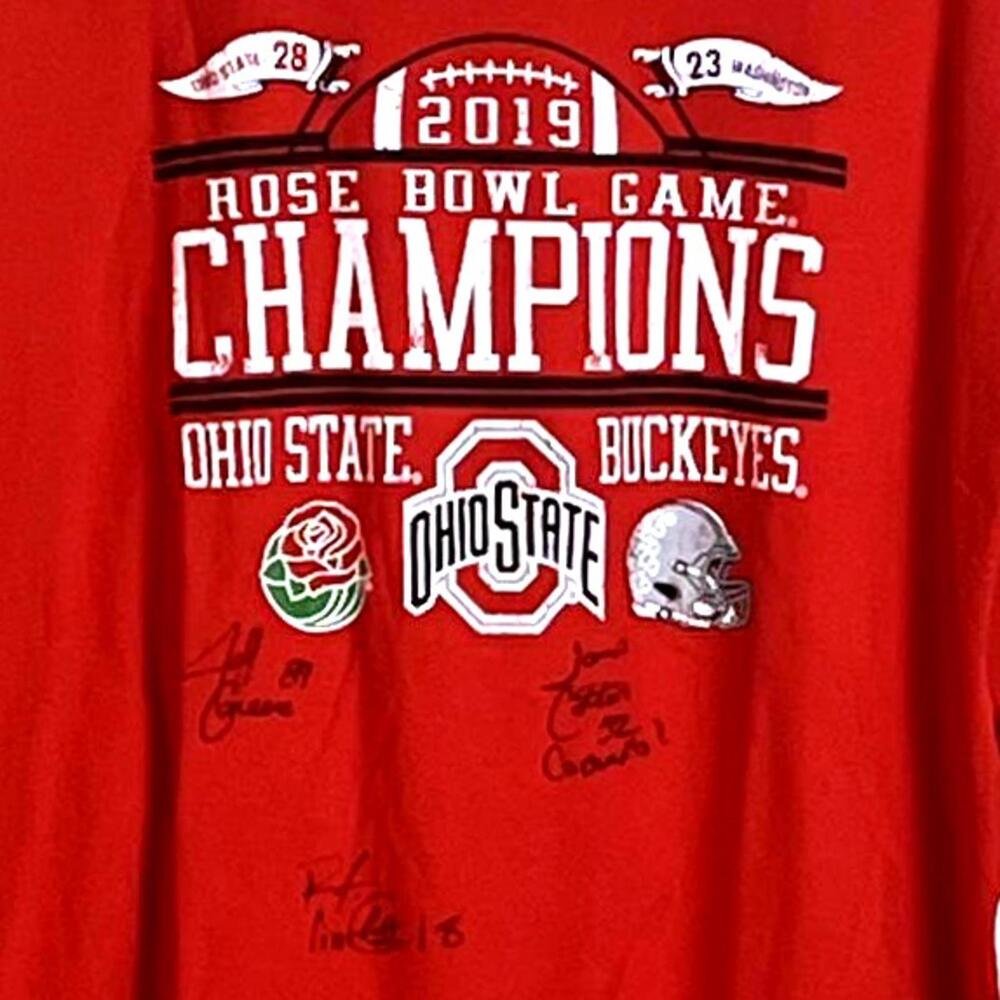 Ohio State Buckeyes Signed 2019 Rose Bowl Champions T-Shirt XXL